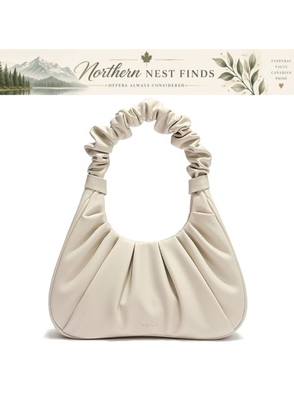 Keyli Mini Hobo Shoulder Bag Cloud Design Waterproof Leather Magnetic Clutch